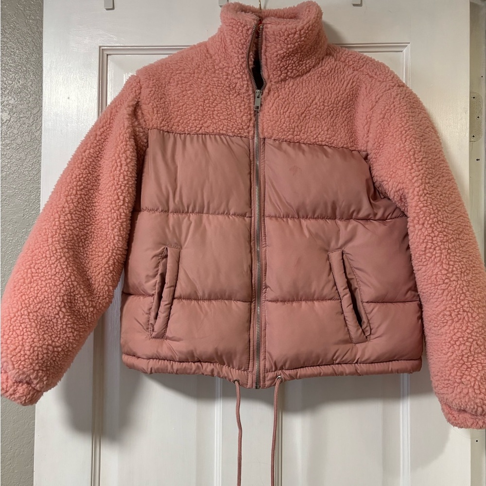Forever 21 Pink Puffer Jacket with Fleece